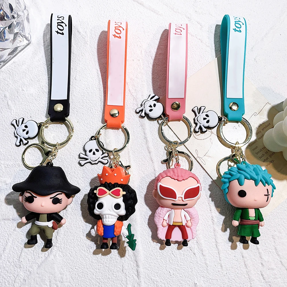 LC183 LC184 мультяшный аниме Luffy Roronoa Zoro Usopp брелок креативная Автомобильная сумка кулон пара маленький подарок мягкий 3D из ПВХ