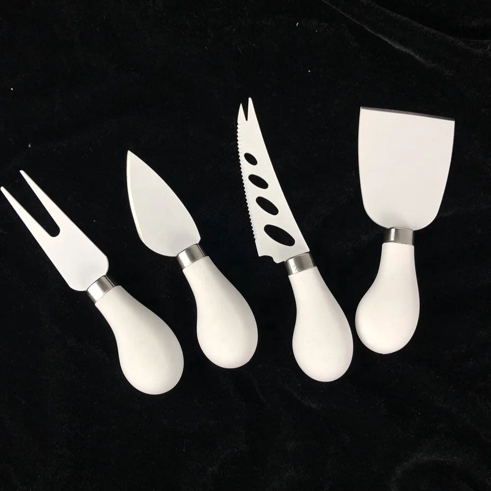 Hight quality kitchen restaurant 4pcs stainless steel nonsitck coating PP  handle cheese knife cutter set