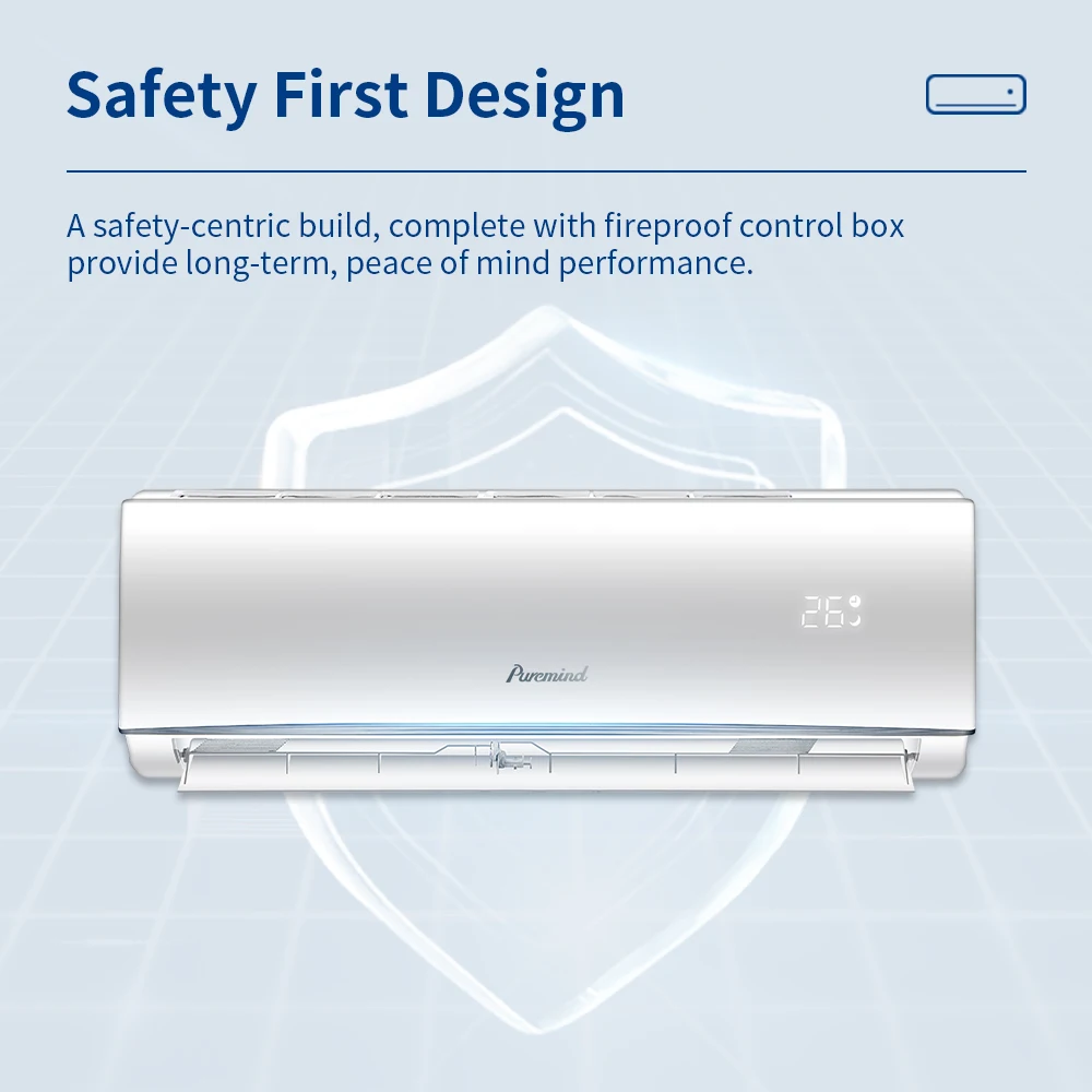 Puremind OEM 9000Btu Mini Split Air Conditioner Wall Mounted Inverter Cooling Fast Wifi Control Cheap Price R32 R410A R290 R454B