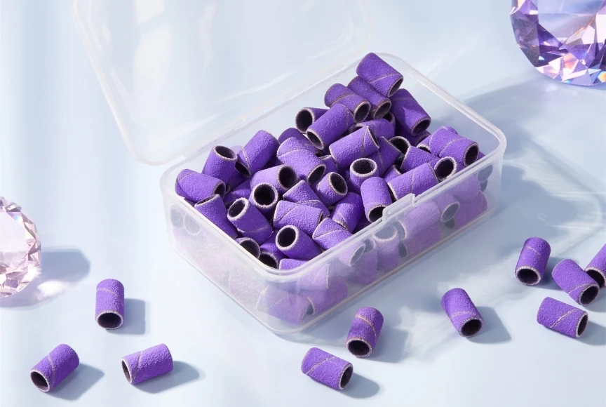 High Quality Beauty Pink Nail Sanding Bands Custom Box Pack Pedicure Foot Care Manicure Electric Nail Drill Mini Sanding Bands