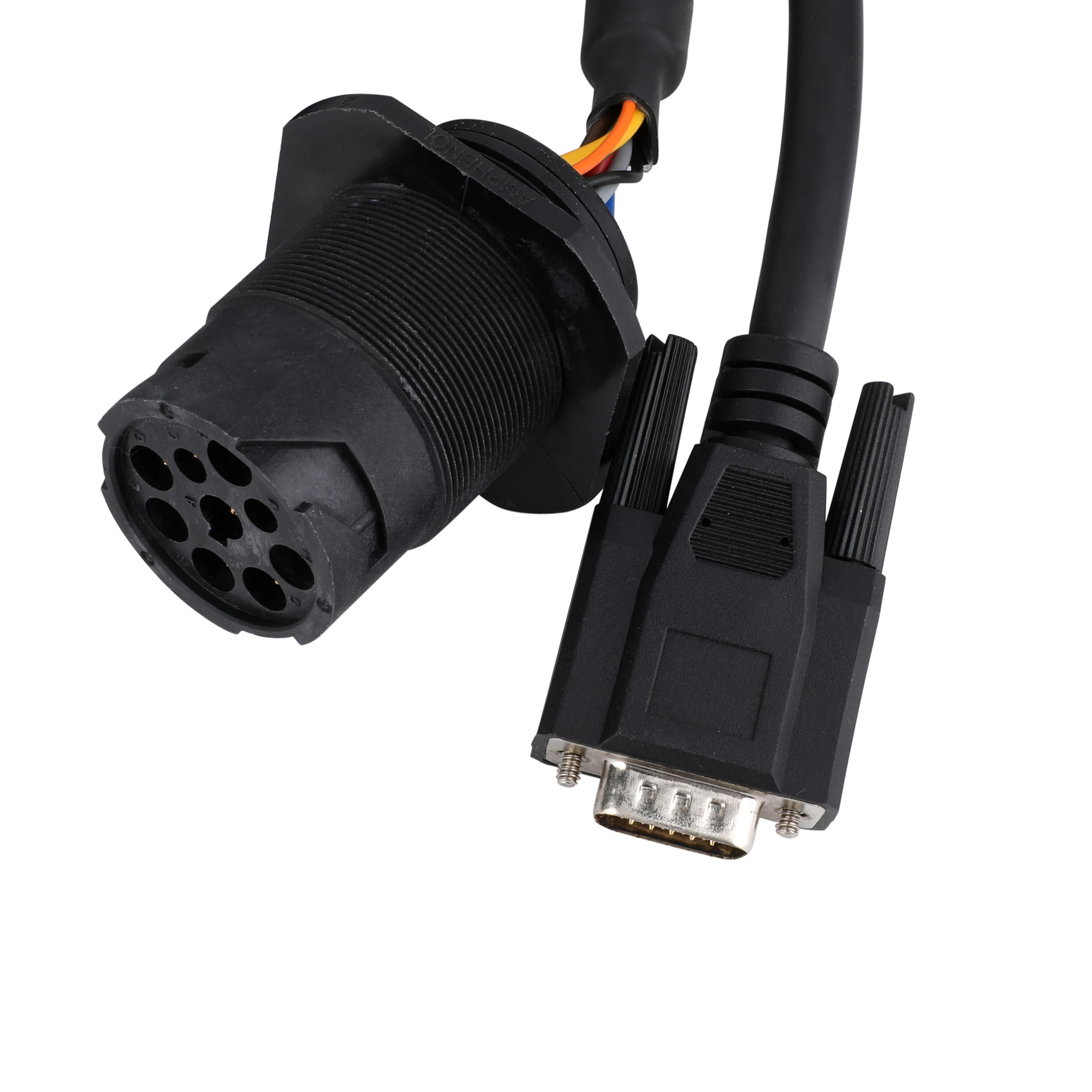 Custom Black J1939 9pin connector TO DP15 connector Y cable