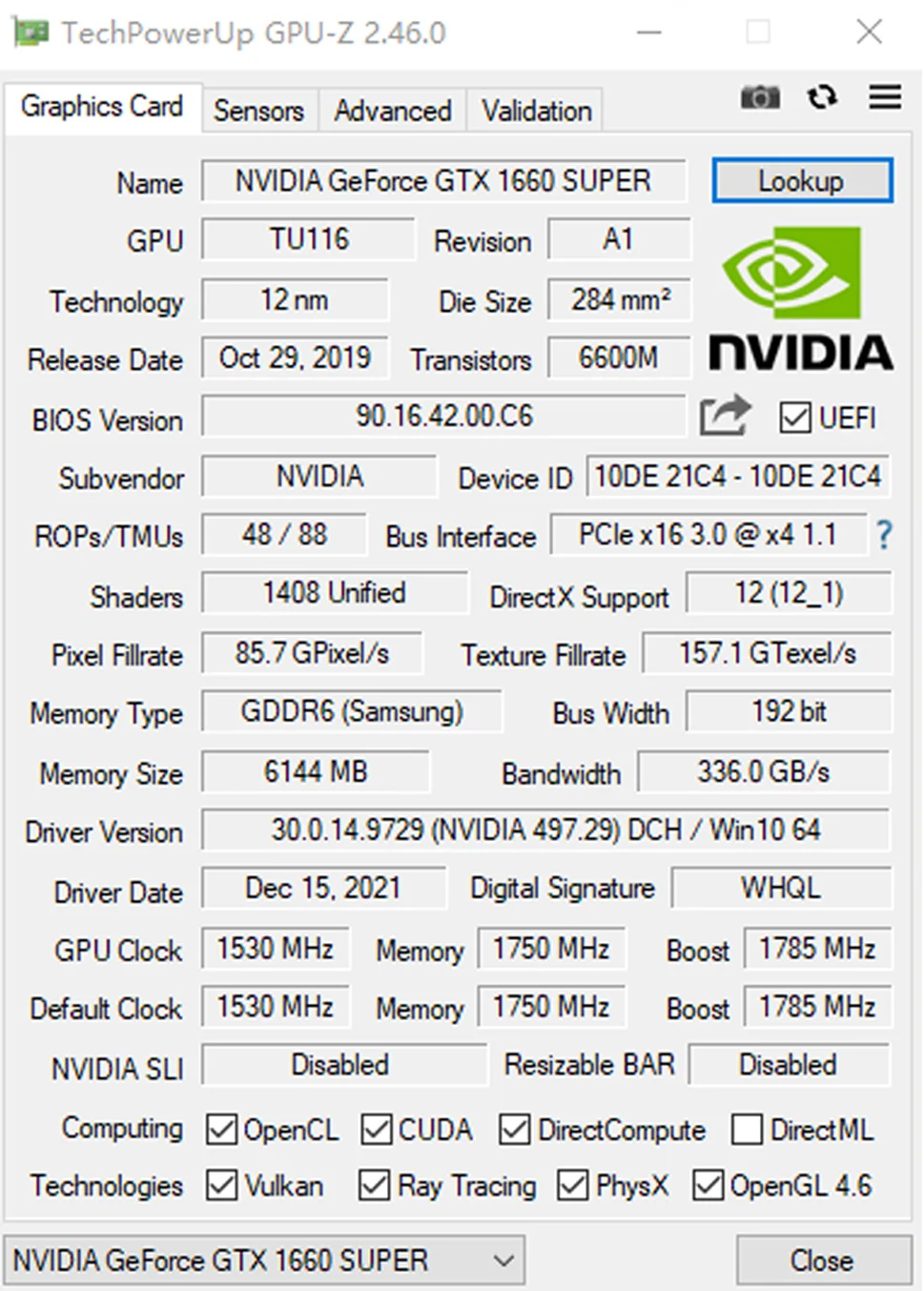 Игровая графическая карта Nvdia Geforce GTX1660 Super GTX1660S 6GB GDDR6 192Bit GPU видеокарты произведенные той же