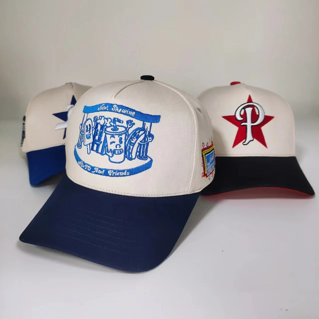 Fashion Leisure 5 Panel Custom Two Tone Sport Embroidery Baseball Cap 3d Embroidery Logo Curved Brim Baseball Hat