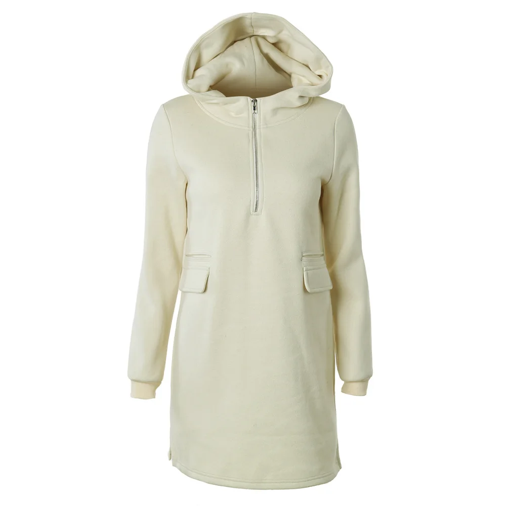 Новинка 2021, свободные платья с капюшоном и длинным рукавом, OEM, женские большие размеры, лидер продаж, зимние женские длинные с капюшоном