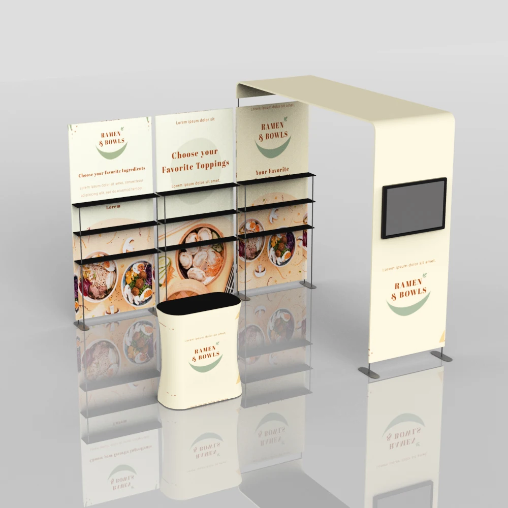 Portable 10X10ft Exhibition booth with shelves for advertising