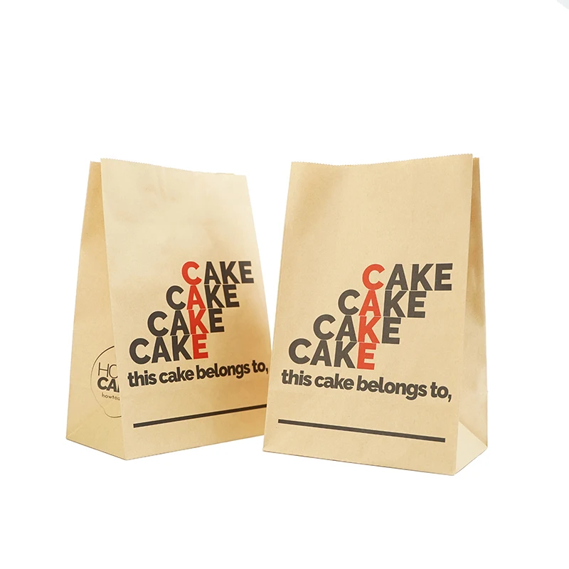 Оптовая продажа, небольшие, белые, коричневые, крафтовые пакеты с квадратным дном для фаст-фуда на вынос, бумажные пакеты для обеда