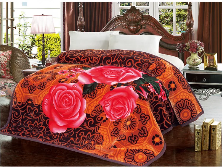 Factory Cheap Comfortable Super Soft Mink Raschel Blanket for Winter