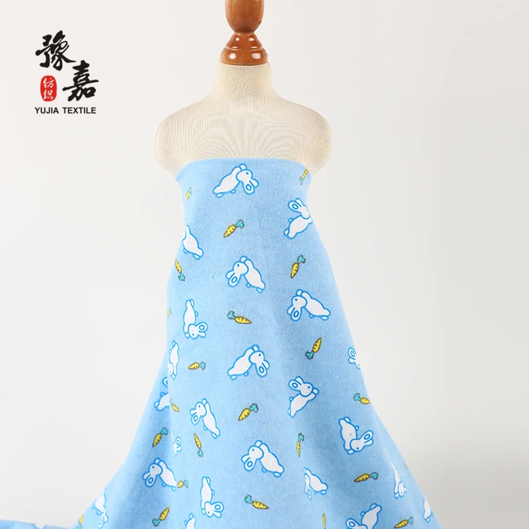 Cheap price Single side cartoon printed cotton flannel fabric for shirt bed sheet