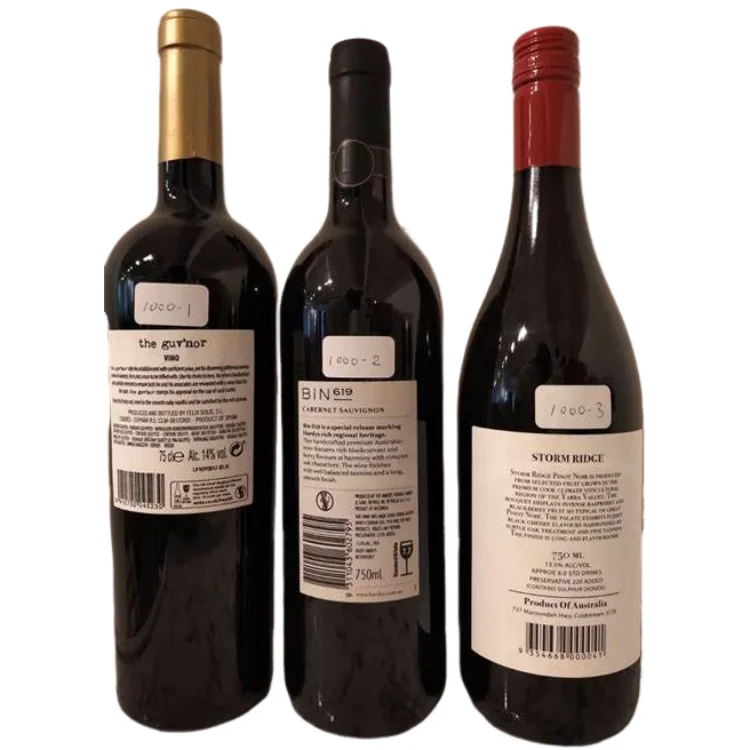 Hot Sale Custom Label Printing Customized Labels Red Wine Label