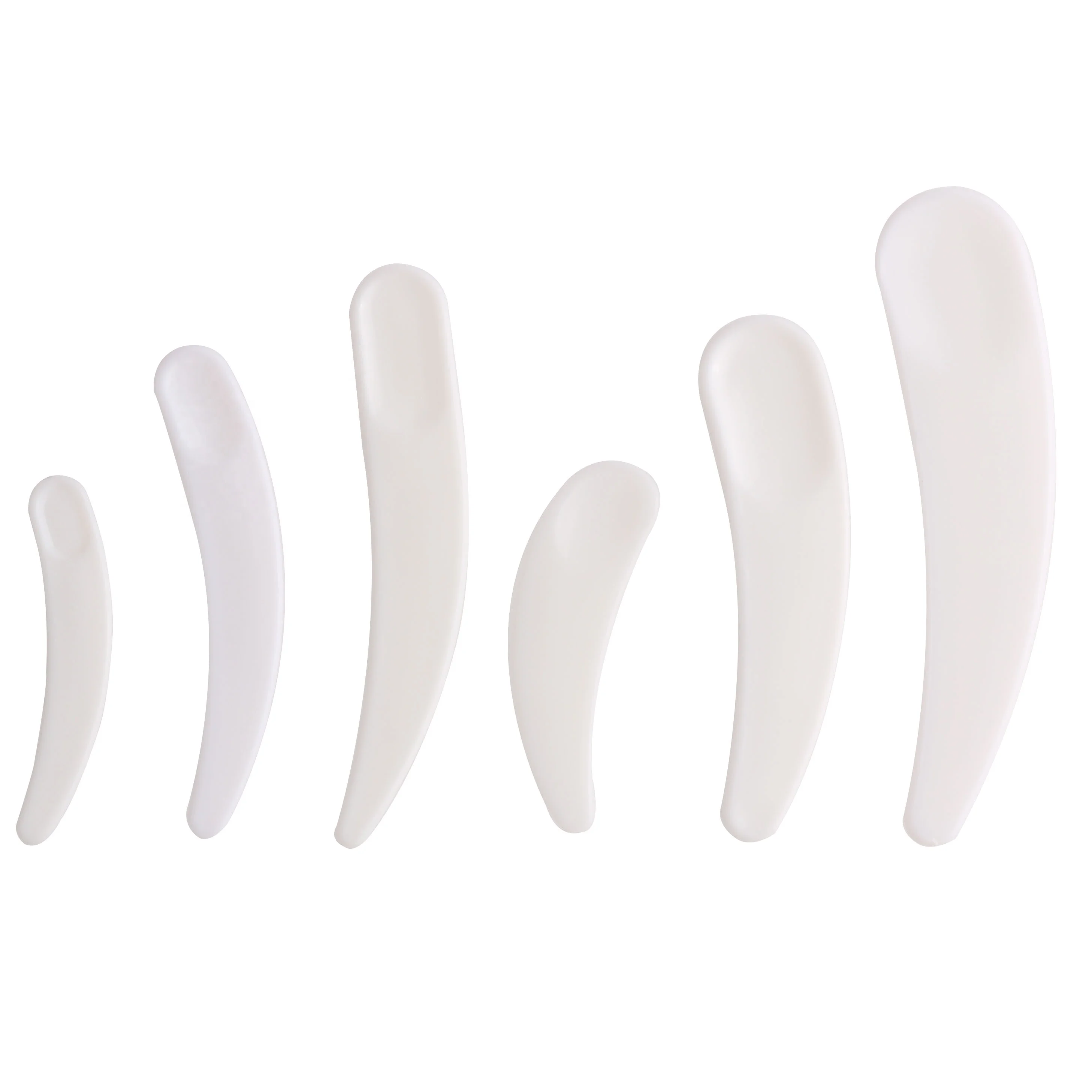 
Factory wholesale Mini cosmetic spatula scoop disposable white cosmetic eye spatula cream spoon plastic spoon 