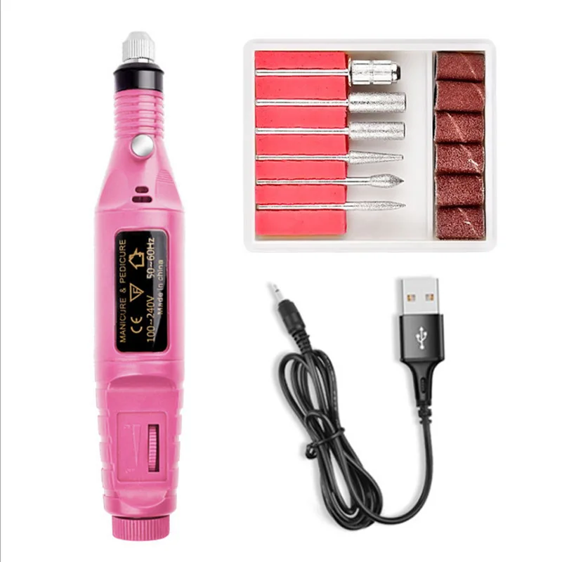 Nail polisher mini electric pen File Electric Accessories Pedicure Ring Sandpaper Zebra Art Nail Drill Mini Sanding Bits Bands
