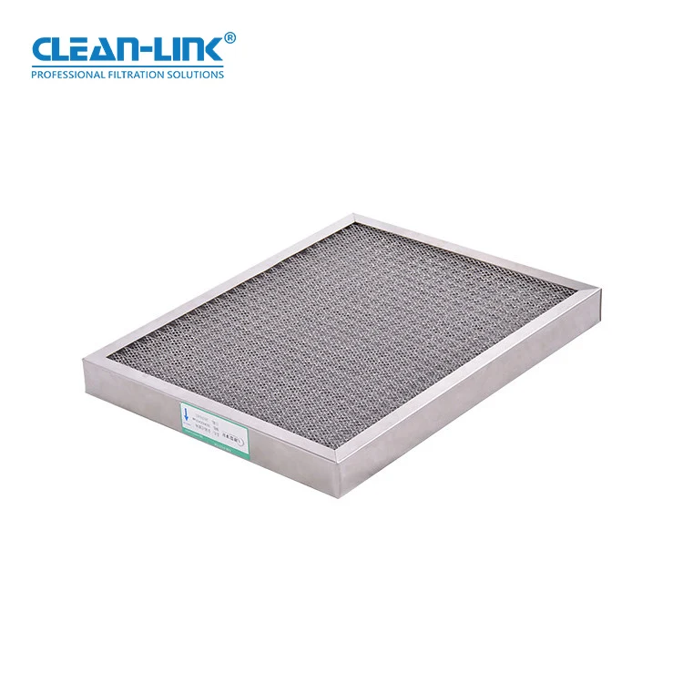 Long life service washable Aluminum Mesh Pleated Panel oil mist air filter
