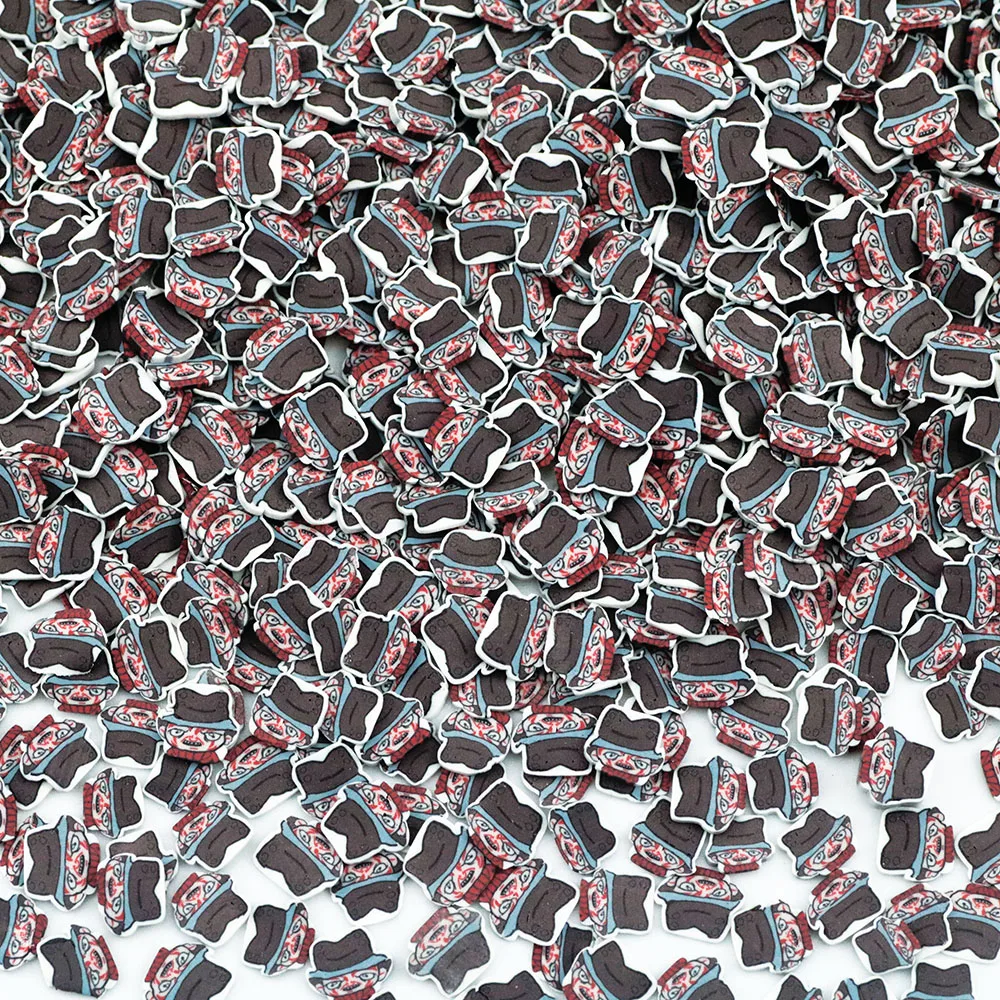 500G Halloween Black Scary Zombie with Hat Polymer Clay Slice Sprinkle For Slime Filler DIY Clay Crafts Decoration Nail Art