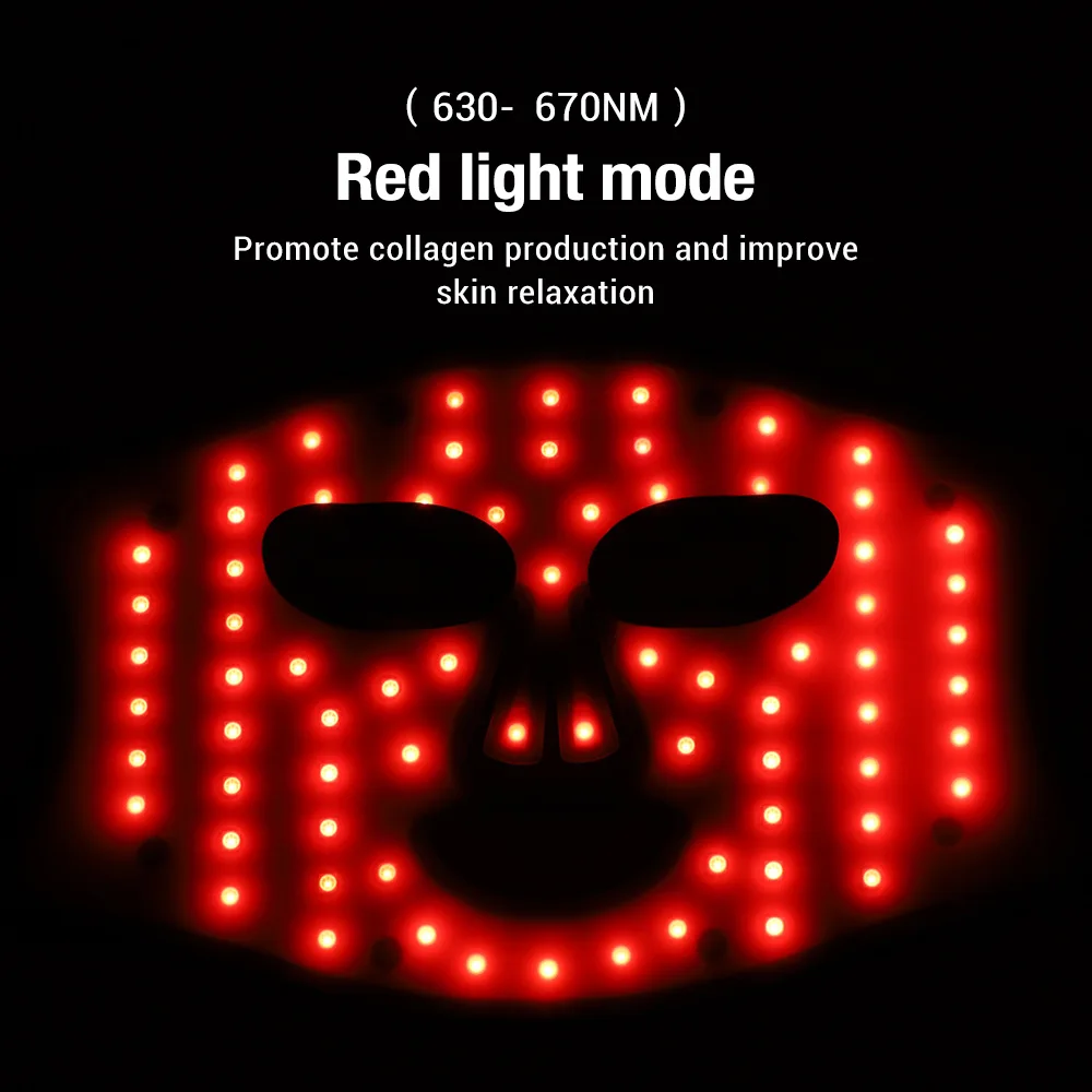 2024 OEM Led Mask Face Silicon Red Infrared Portable Rechargeable Wireless Silicone Led Mask