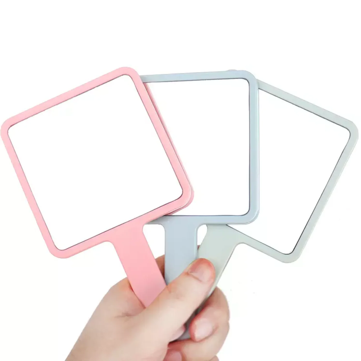 High Quality Popular Custom Multiple color options HD Lens Hand Held Mirror Makeup Square Makeup Mirror