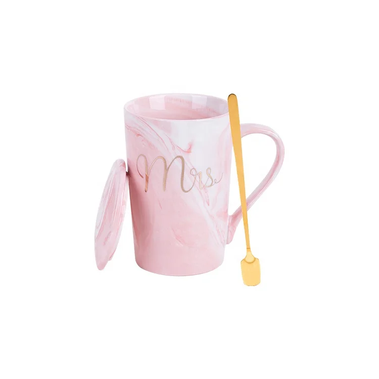 Pink color  bride mugs Wedding gift selection 1 set aesthetic mug
