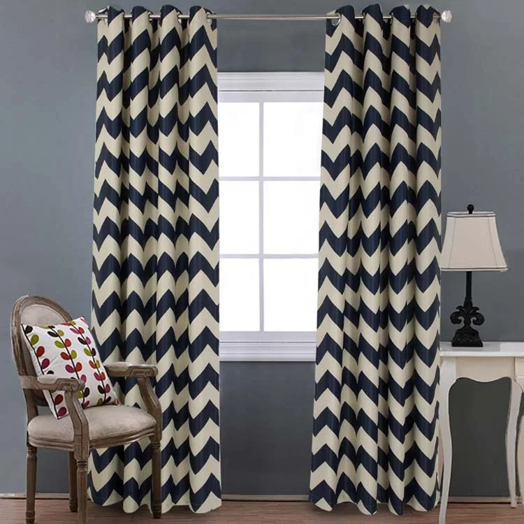 chevron printed modern curtain window curtain fabric blackout hotel curtains and drapes