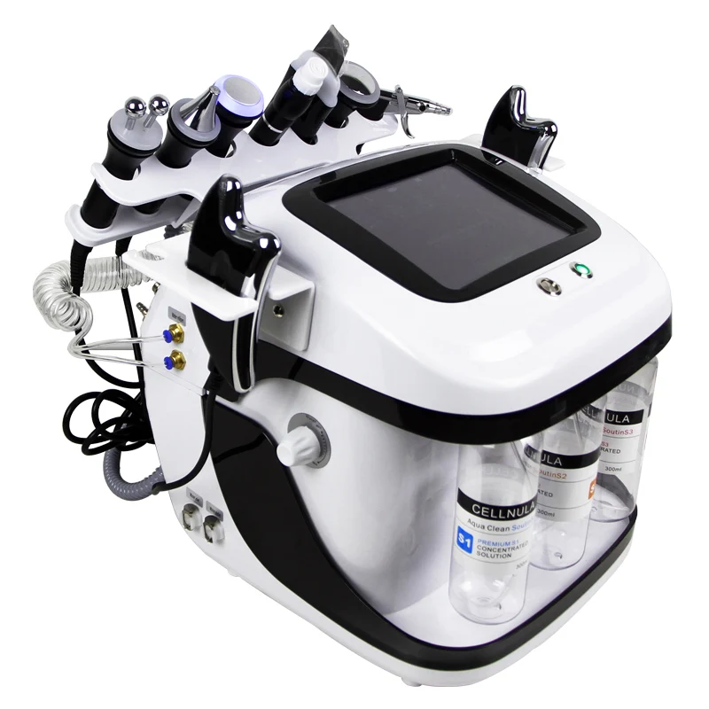 AURO 8 In 1 Facial Machine Hidro Dermabrasion Oxygen Aqua Peel Jet Whitening Skin Tightening Beauty Machine