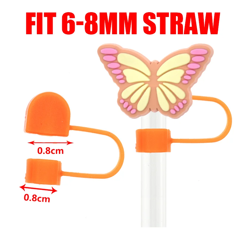 Party Supply Top Seller Straw Topper Dust Toppers Covers Silicone Drinking Straw Cover Sun 8mm Straw Topper Charms