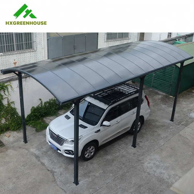 Polycarbonate sheet parking garage free standing metal double carport canopies with arch roof
