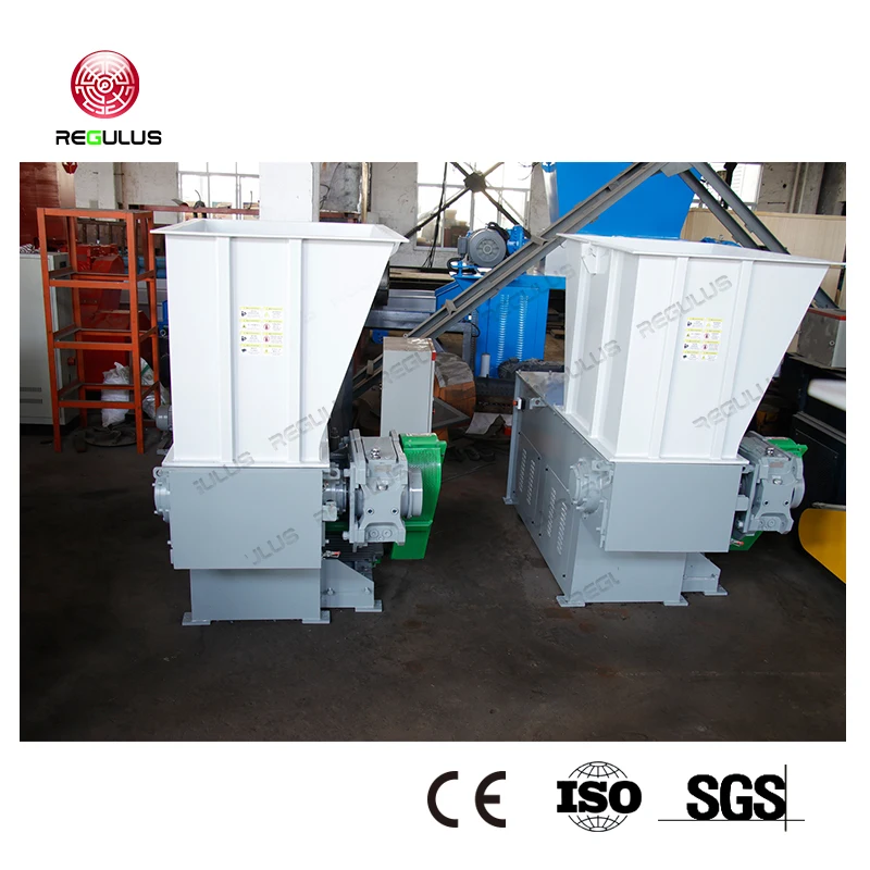 Shredding Recycling Plastic PE Materials Crates Boxes Buckets Pipes Pallets Single Shaft Shredder Machine