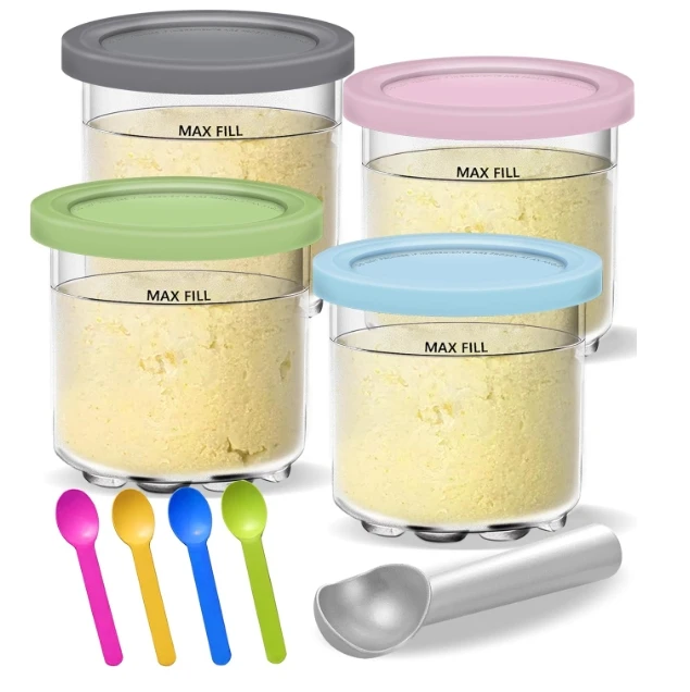 High Quality Food Grade Creami Ice Cream ContainersCustom Made PP Container and Lid Ice Cream Storage Container