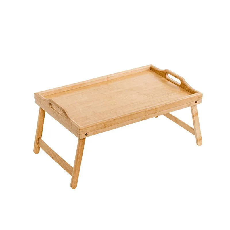 Custom Wood Food Serving Tray Bamboo Bed Table Breakfast Tray Table With Folding Legs