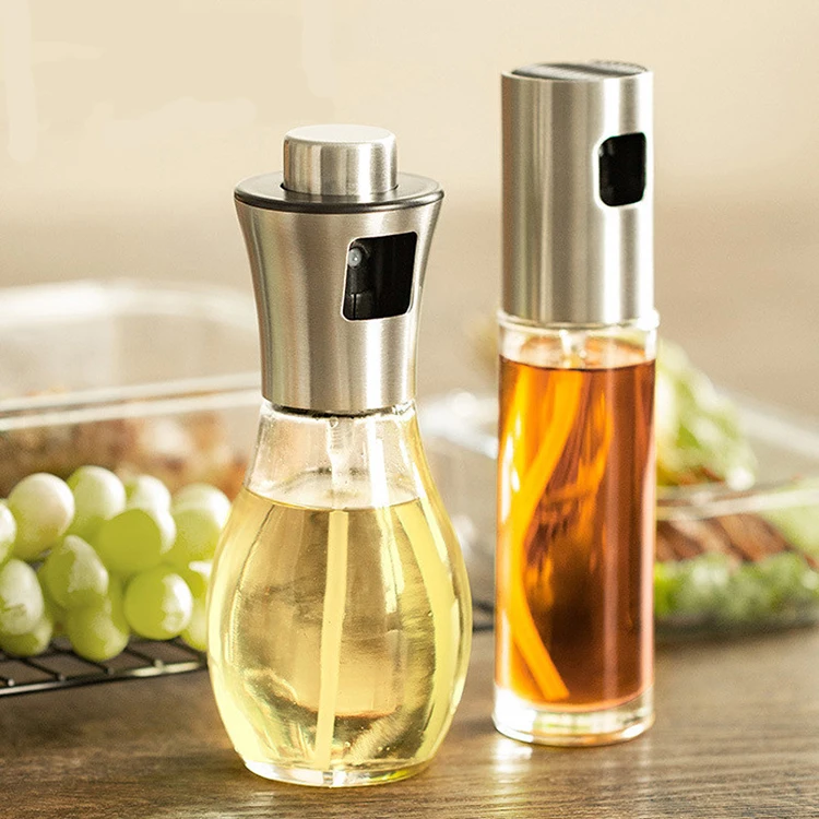 2 pcs Olive Oil Sprayer Set for Cooking, Oil & Vinegar Cruet Bottle with Funnel, Multifunctional Daily Use Spray Bottle