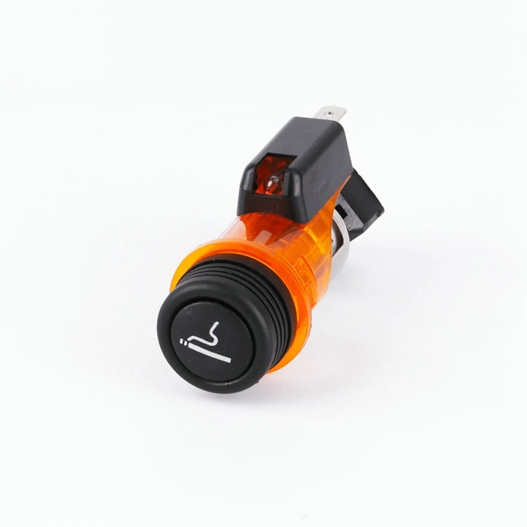 Automotive Fireproof ABS and Aluminium Alloy Housing DC 12V Car Cigarette Lighter Female Base Socket with Indicate Lamp