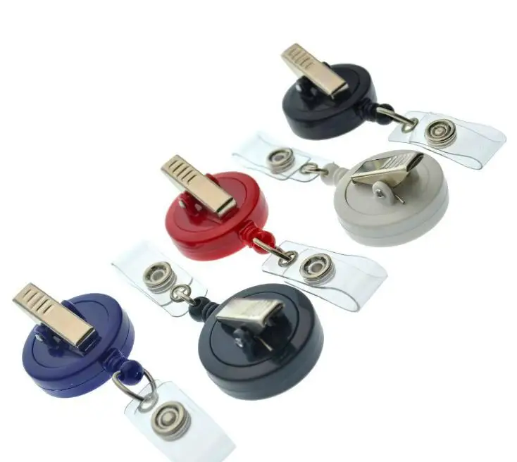 Retractable Badge Holder ID Card Holder Reel with SWIVEL-BACK Alligator Clip 360 Black