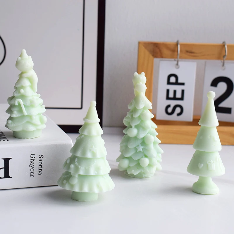 Новая 3D силиконовая форма для рождественской елки в виде Ароматических Свечей «сделай сам» воска свечи мыла смолы формы рукоделия домашнего декора вечеринки