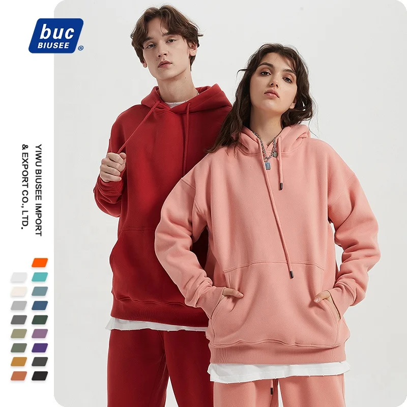 High Quality Oem Pullover Hoodie Plain Dyed Heavyweight Oversized Unisex Hoodies Custom Embroidery