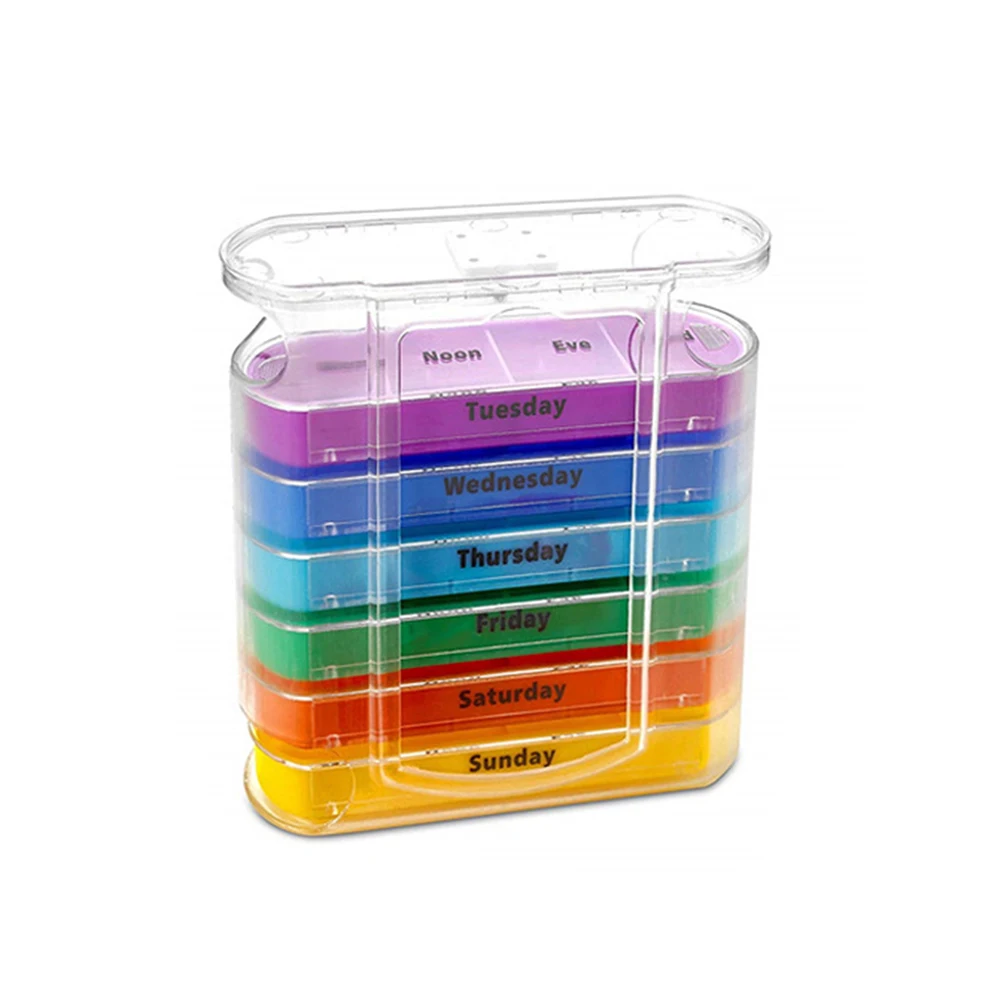  7 Colors Rainbow Weekly Tablet Medicine Box Storage Container Case Portable Pill