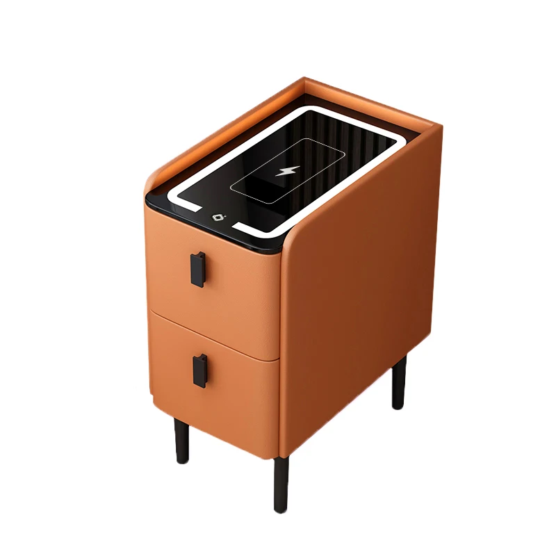 Modern beside table with drawers chest bedside cabinet smart night stand bedside table with wireless charger