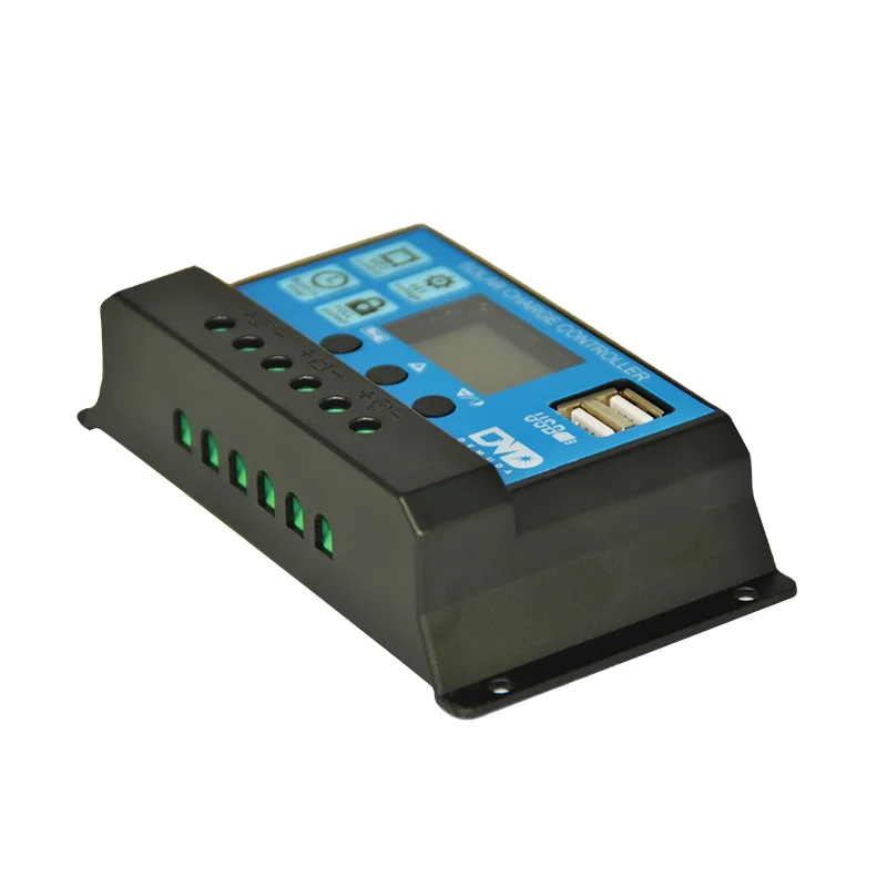 Smart Solar Panel Controller Regulator 24V 12V DC Output Bulb 10A 20A 30A Manual PWM Solar Charge Controller