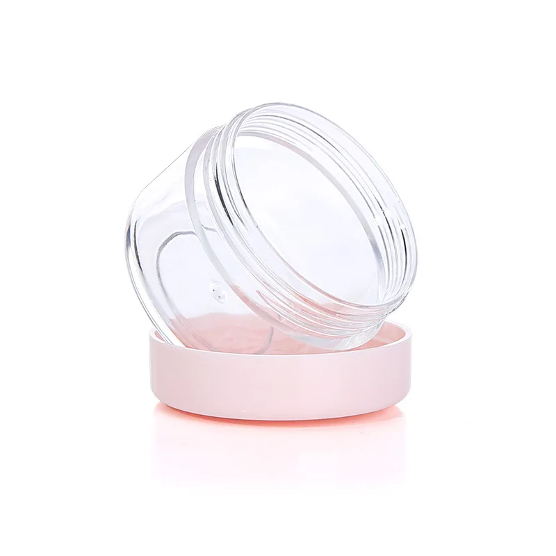 Mini round clear 2g 3g 5g 10g 15g 20g eco friendly cosmetic containers cream plastic jars with screw top lids