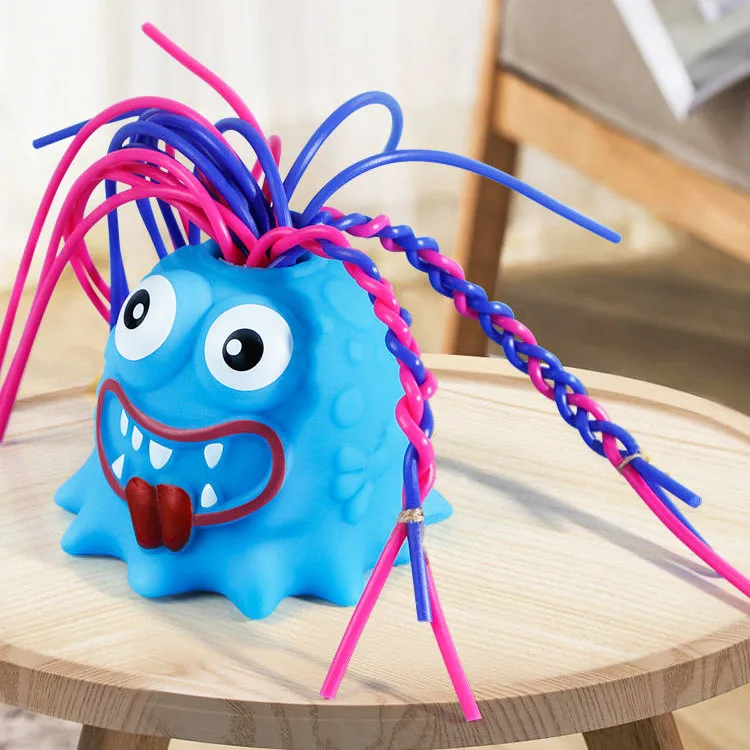 2024 Hot Selling Novelty Fidget Toy Pull Hair Scream Monster Squeeze Monster Toy For Kids Adult