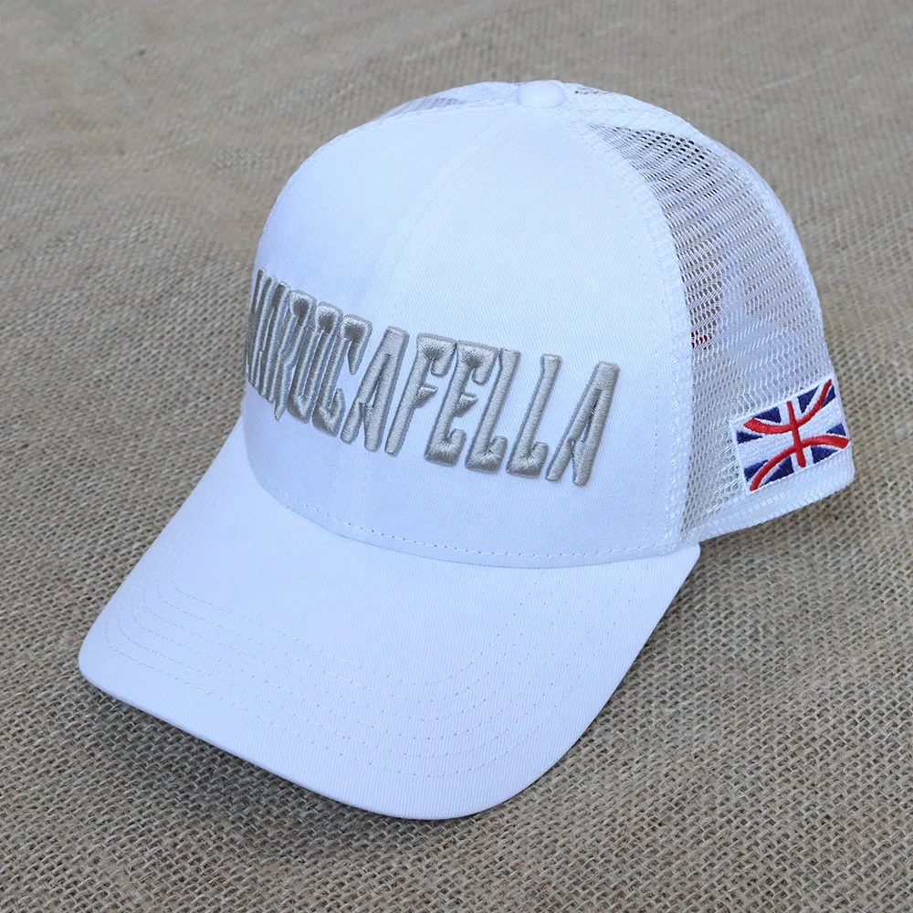 Hot Selling 6 Panel white trucker cap Custom 3D Embroidery Logo men women Hip Hop sport hats
