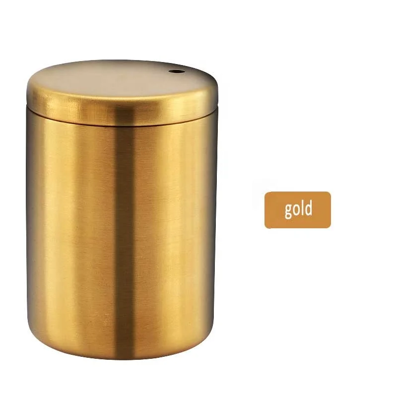 Stainless steel toothpick Box commercial home creative simple golden toothpick box bucket jar