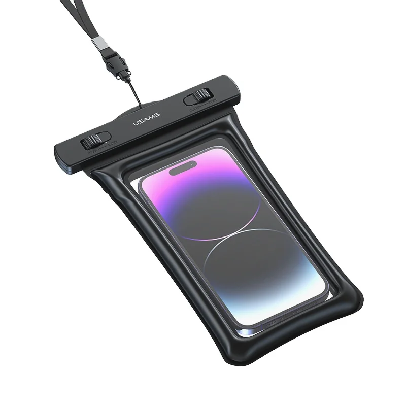 USAMS YD011 mobile phone case pouch swimming waterproof pvc phone bag for diving floating