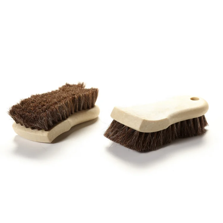 Beige Car Interior fabric roof cleaning brush/ car  leather seat long horse hair brush/ car Interior Detail brush