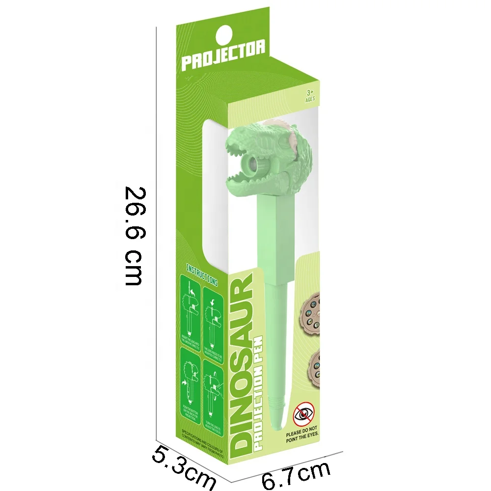 New items dinosaur projection slide pen kids DIY drawing toy projector pen projection doodle with multi-functional ballpoints