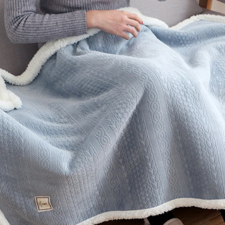 Портативное офисное комфортное одеяло для дивана, женское теплое мягкое покрывало из шерпы и флиса