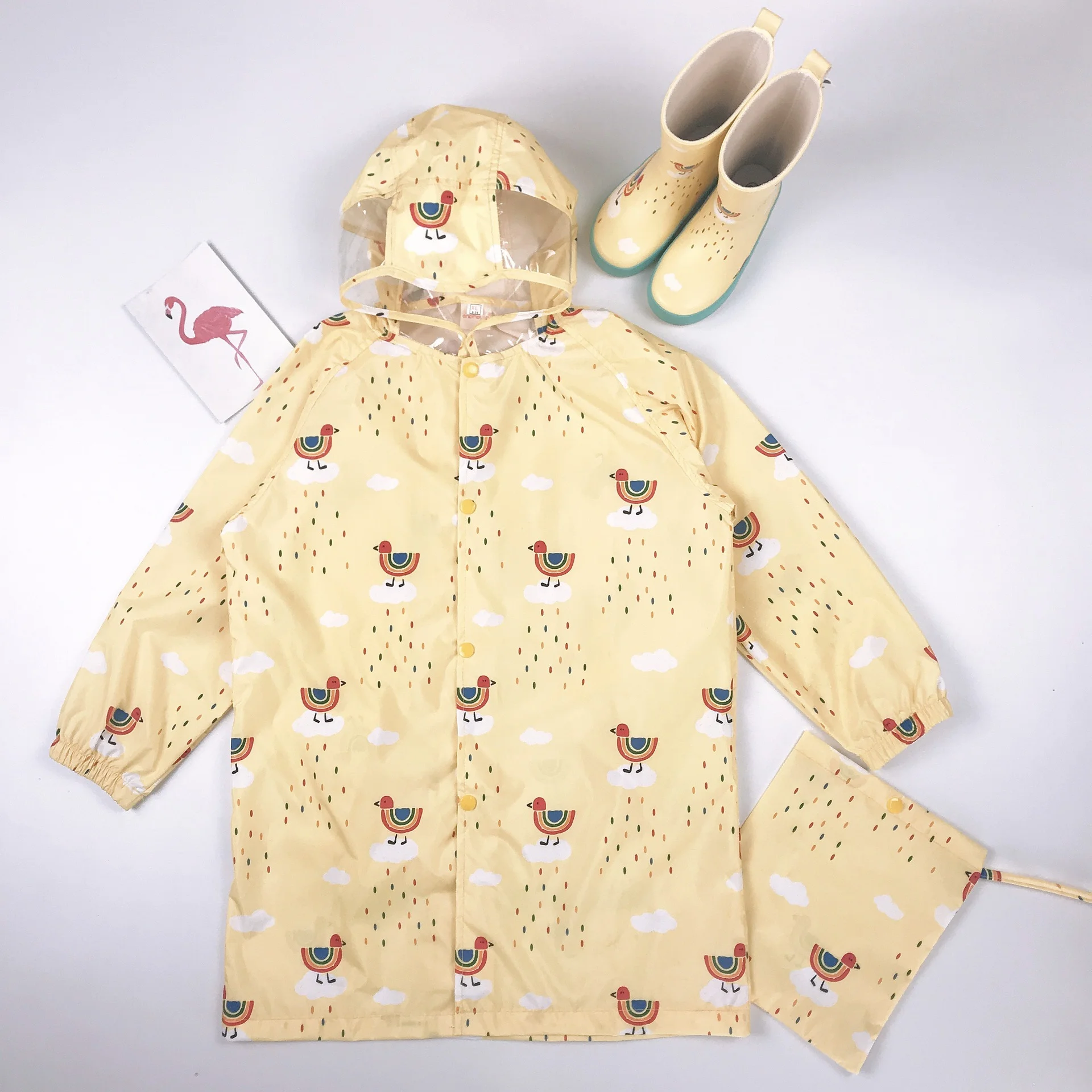 Kids Toddler Rain Poncho with Hood Waterpoof Rain Jacket Raincoat for Boys Girls