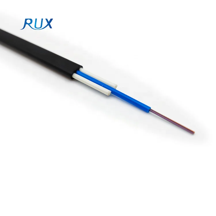 Non-metallic Outdoor Flat Ftth Drop Cable 1-24 Cores GYFXTBY Optical Fiber Cable For Telecommunication