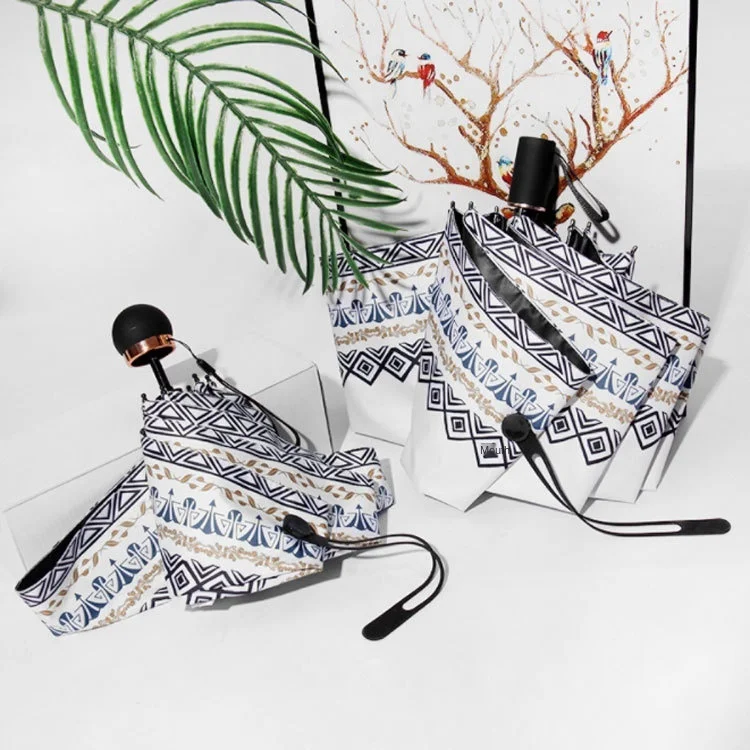 Creative sunny umbrella Windproof Folding Umbrella Anti-UV Women Men Car Vinyl Sunny and Rainy Umbrella 8K Parasol