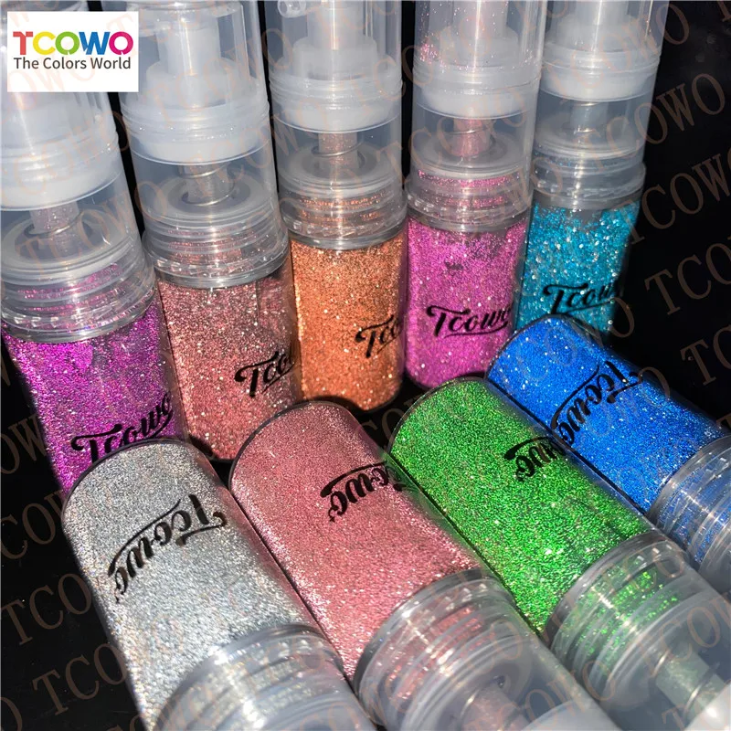 Crystal Diamond Reflective Colorful Flash Powder Ombre Nails Sprayer For Hair & Body Glitter Spray Lady Glitter Spray