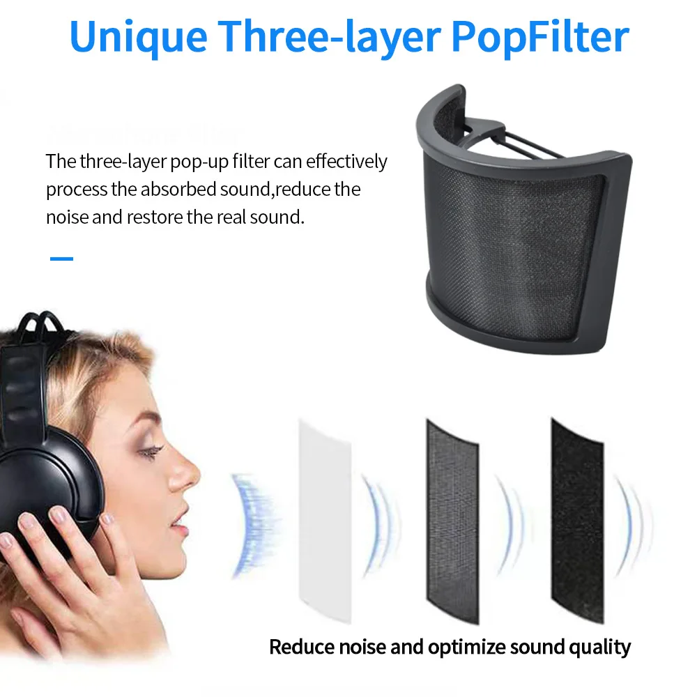 Hongdak Wholesale U Shape Microphone Pop Filter Mask Pop Shield Sound Filter