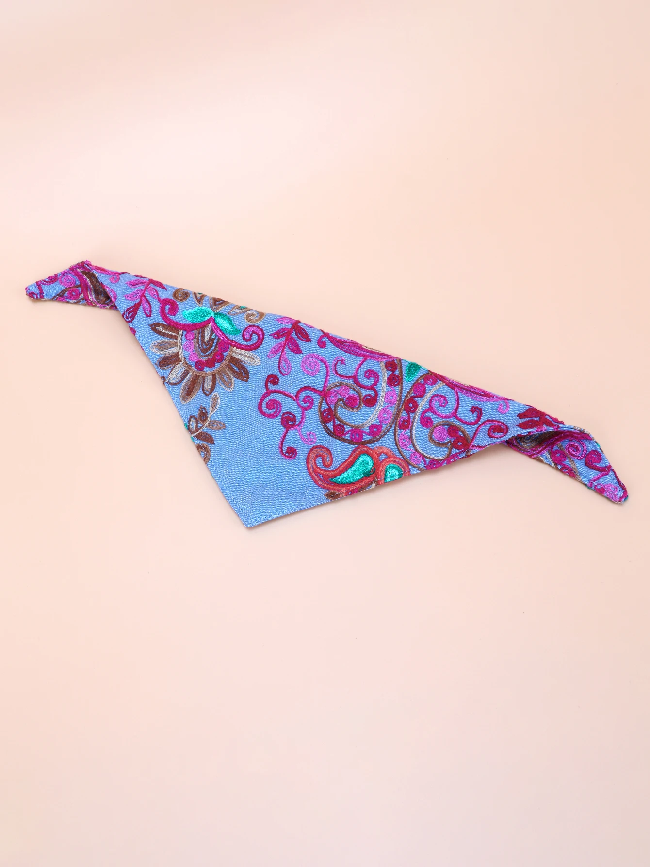 DFY Dog scarf Embroidered  dog accessories personalized printed pattern cotton washable dog bib