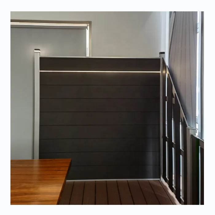 Cheap Price 1.8*1.8m Plastic Composite Fence With LED Outdoor WPC Fence
